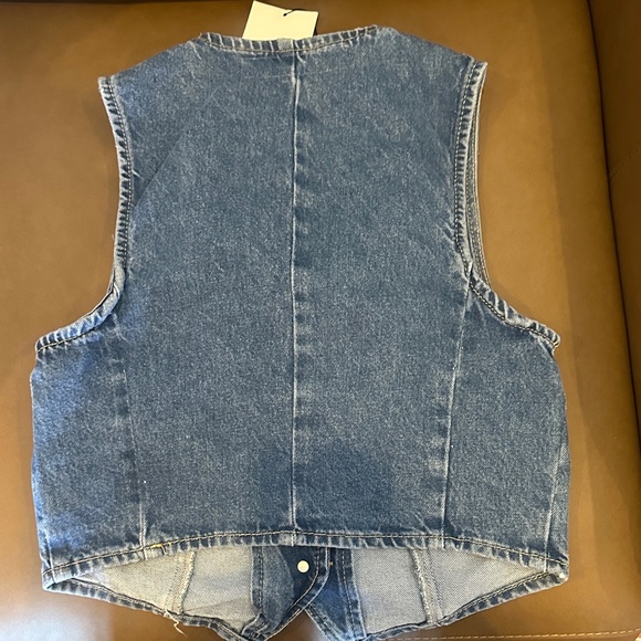 Zara Classic Blue Denim Vest NWT - Picture 4 of 4